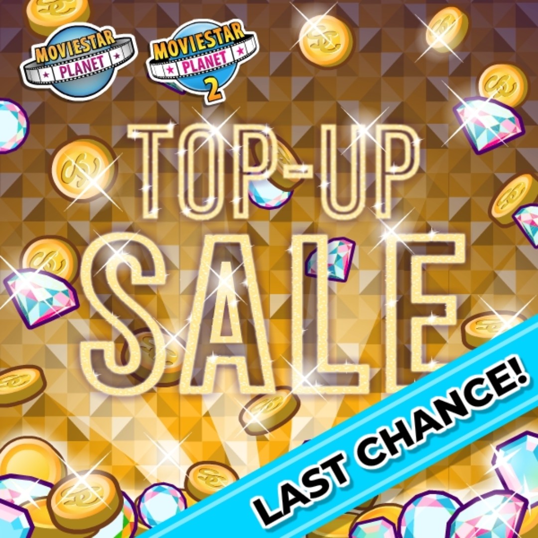 The Top-Up sale on MovieStarPlanet and MovieStarPlanet 2 is ENDING SOON! 💎 Get your favorite Top-Up Package discounted while you still can!