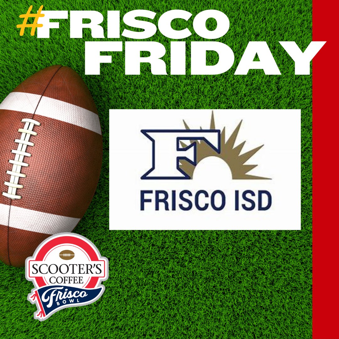 Happy #FriscoFriday! The Scooter's Coffee Frisco Bowl salutes Frisco ISD! Frisco Independent School District is a public school district based in Frisco, Texas. 

#friscoisd #scooterscoffeefriscobowl