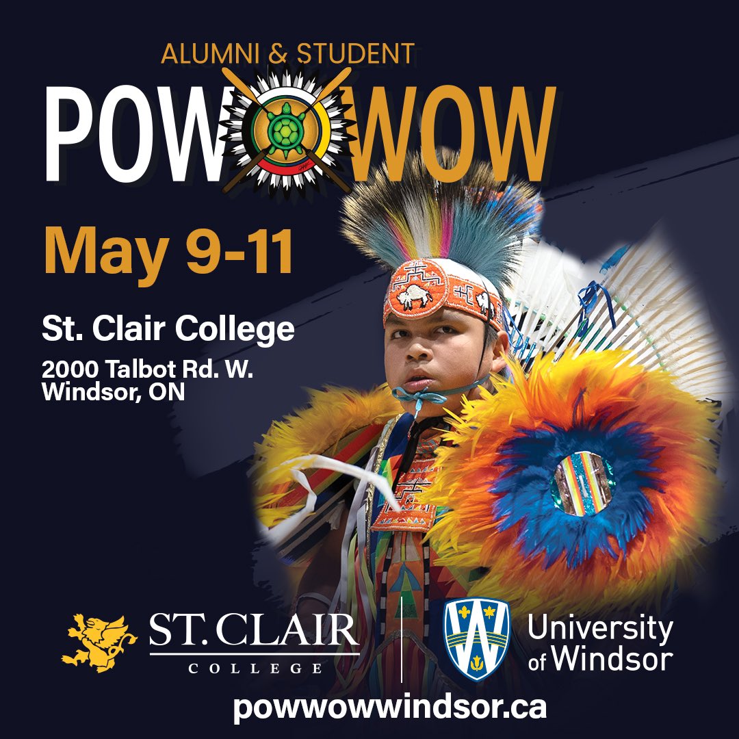 🪶✨ Join us for this 3-day event to experience the rich tapestry of Indigenous culture! ✨🪶 📅 Date: May 9-11, 2024. 📍 Location: Student Life Centre/Sportsplex, St. Clair College. 📣 Co-hosted by #UWindsor & @StClairCollege. Details: powwowwindsor.ca