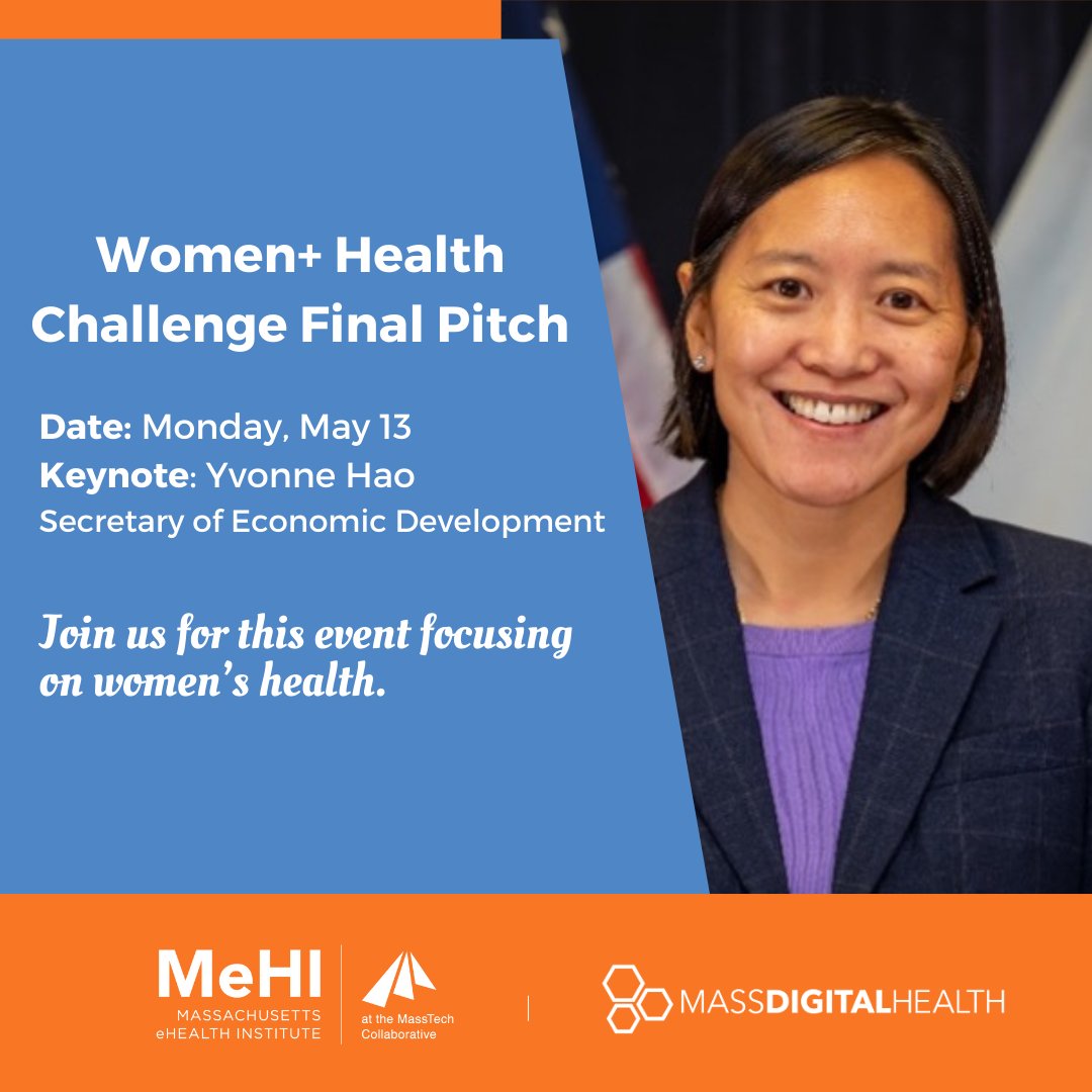 Register to hear Sec. Yvonne Hao deliver a keynote address on the Healey-Driscoll Administration's focus on improving #WomensHealth research: eventbrite.com/e/women-health… @MassEOED @MassGovernor @MassLtGov