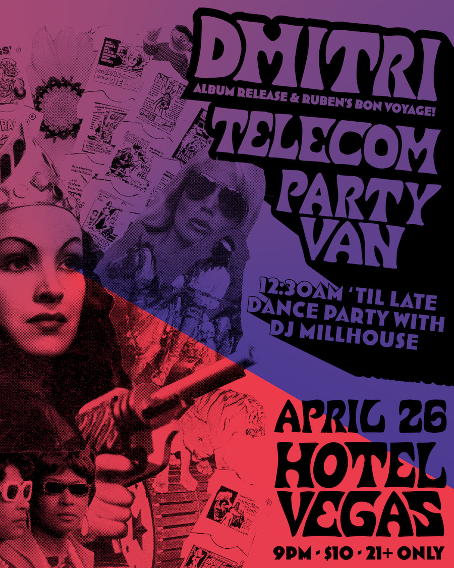 ⟅ TONIGHT ⟆ ☆ ☆ FREE entry on the HOTEL PATIO ◾️ DJs bb ding & hexxx gf at 10‼️ ❣️ FRIDAY I’M IN LOVE: presented by @TheNothingSong ❣️ Doors at 6 7 - Single Lash 8 - Holy Wire ⬇ 10 - Party Van 10:45 - Telecom 11:30 - Dmitri 12:30 - Dance Party with DJ Millhouse