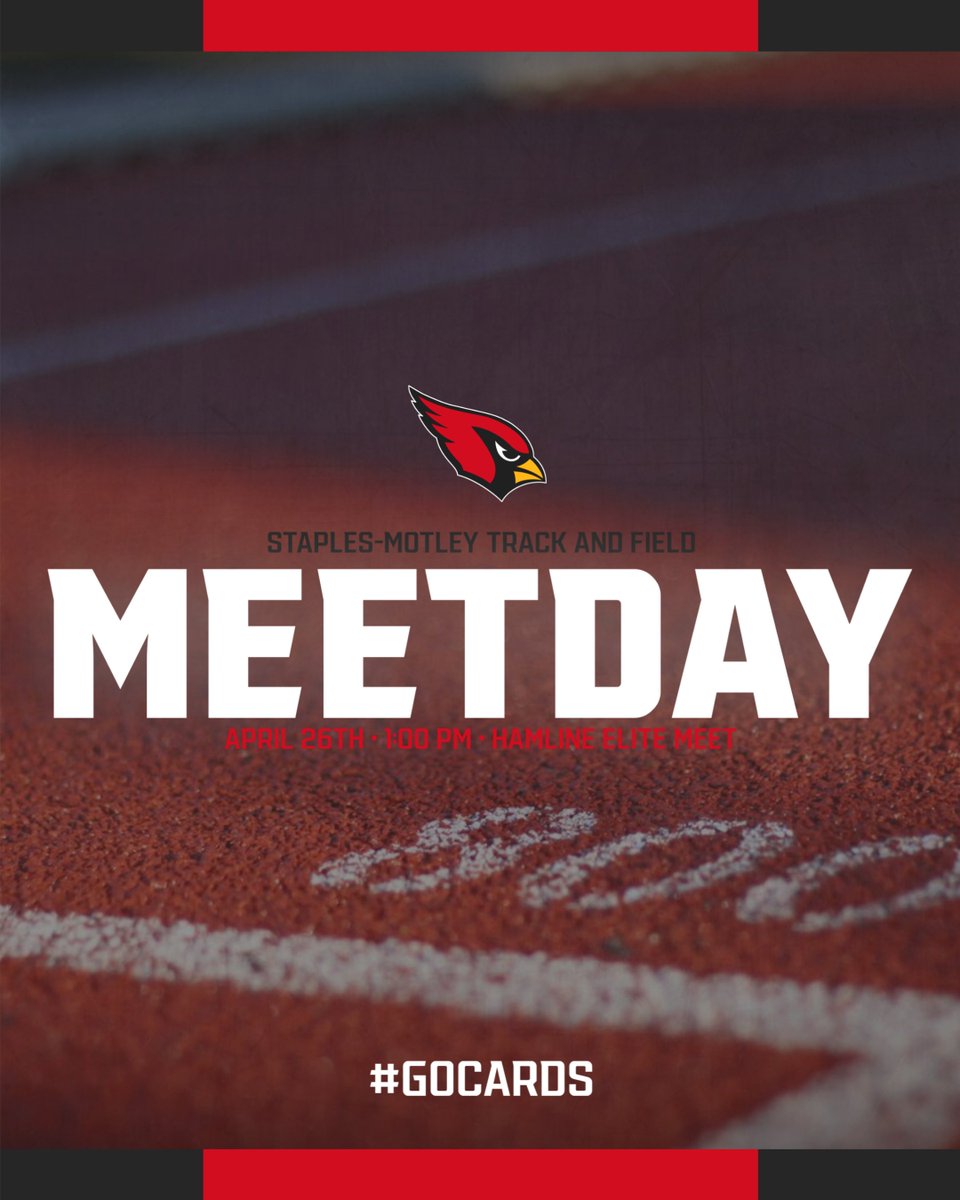 MEETDAY! Good luck to Audrey Brownell as she heads down to Hamline for the the Hamline Elite Meet! She will compete in the 3200M. #GoCards