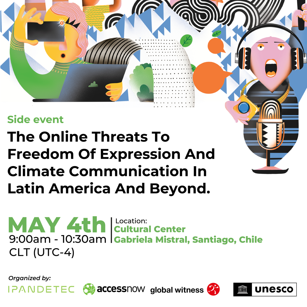 EVENT 🗣 Together with @accessnow and @ipandetec, we’ll be at the @UNESCO World Press Freedom Day talking about climate communication and the online dangers to freedom of expression. Find out more & join us ⬇️ gwitness.org/4dcvUmM #WorldPressFreedomDay