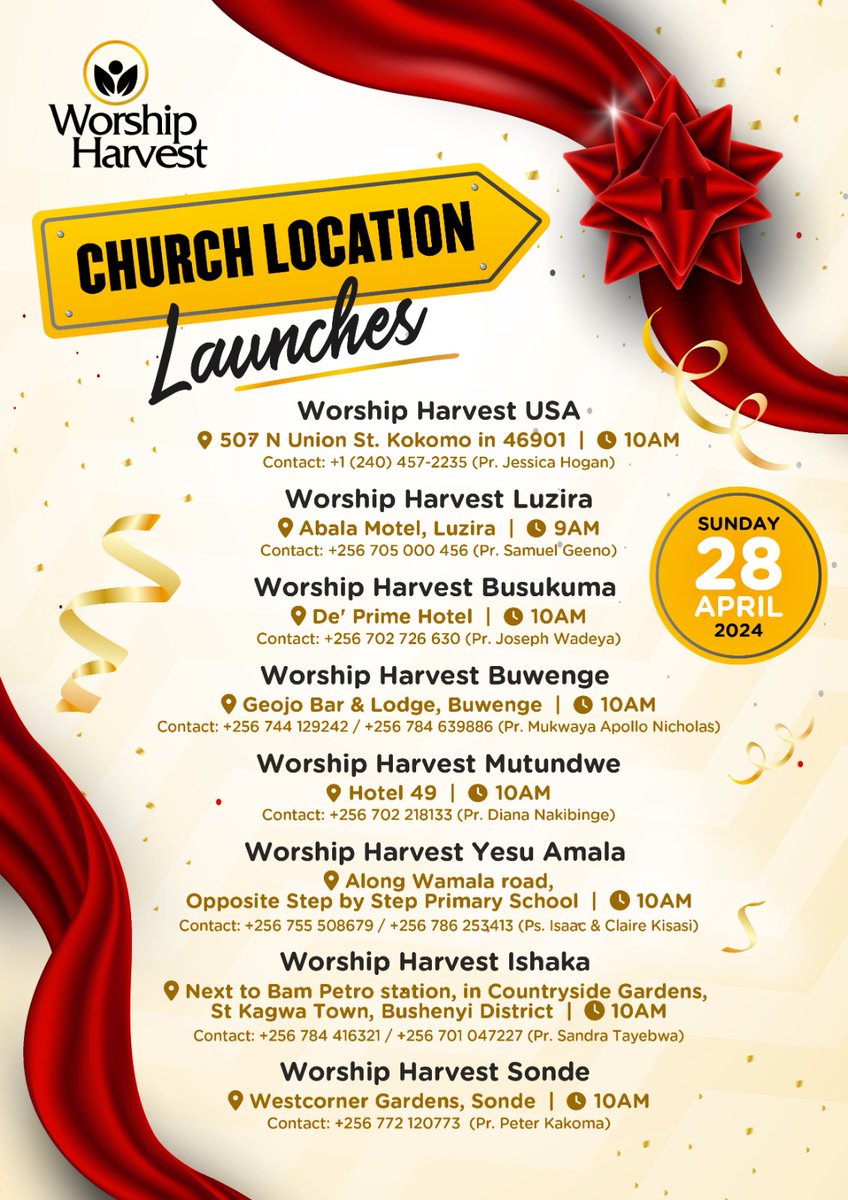 This Sunday, we are launching 8 Life Community Renewing Churches. #WHUSA, #WHLuzira, #WHBusukuma, #WHBuwenge #WHMutundwe, #WHYesuAmala #WHIshaka, #WHSonde