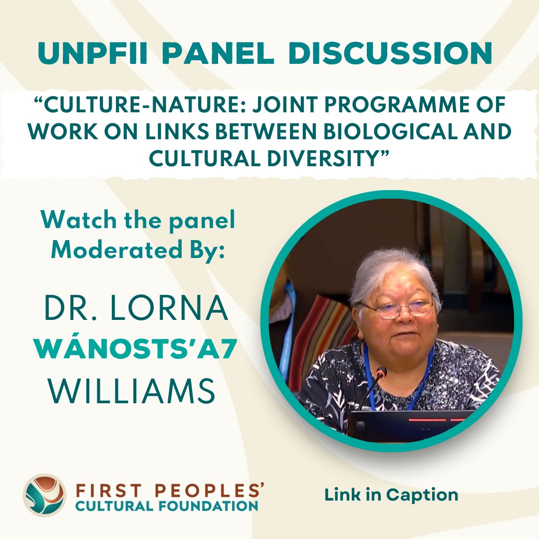 🪶 Indigenous cultures worldwide are vital for biodiversity. Dr. Lorna Wánosts'a7 Williams moderated a panel on this topic at #UNPFII2024. 

Watch here 👇
webtv.un.org/en/asset/k1o/k… 

#IndigenousKnowledge #Diversity