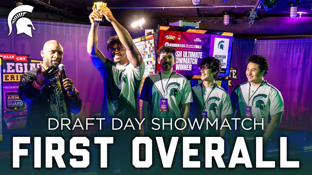 🏆 FIRST OVERALL! 🏆 Michigan State Smash takes the victory at the @teamRallyCry Draft Day showmatch! #SpartansWill #EsportsSchool #NFLDraft