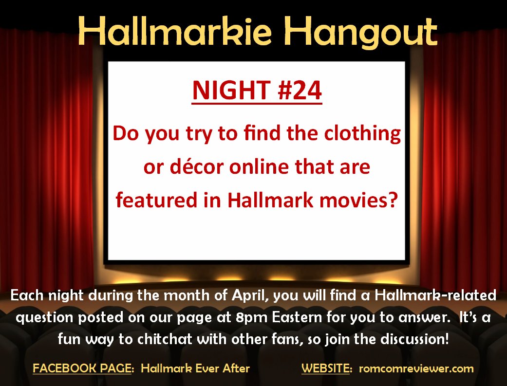 RomComReview1's tweet image. Here's tonight's question.
#Hallmarkies #HallmarkFans #HallmarkGame #HallmarkMovies #HallmarkChannel