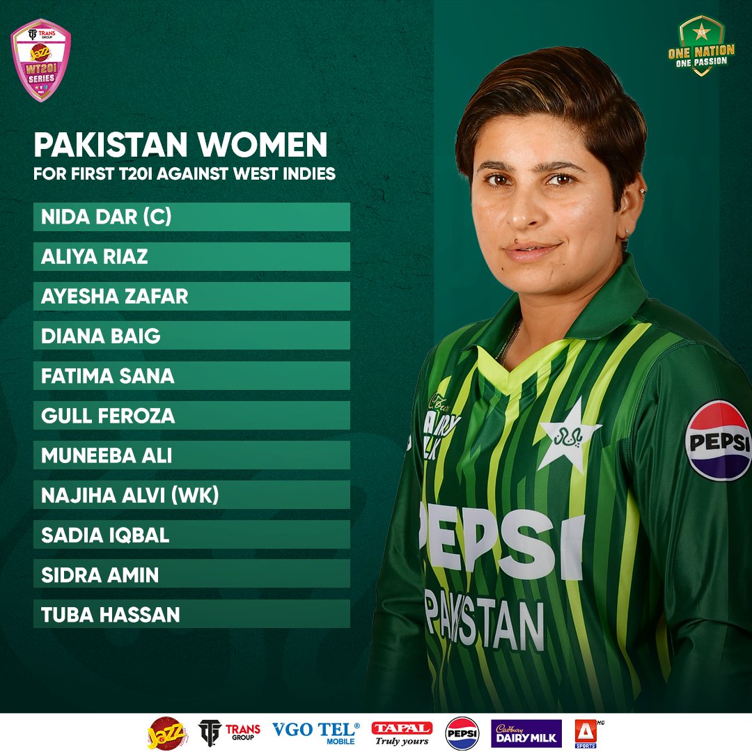 Our playing XI for the first T20I 👇 #PAKWvWIW | #BackOurGirls