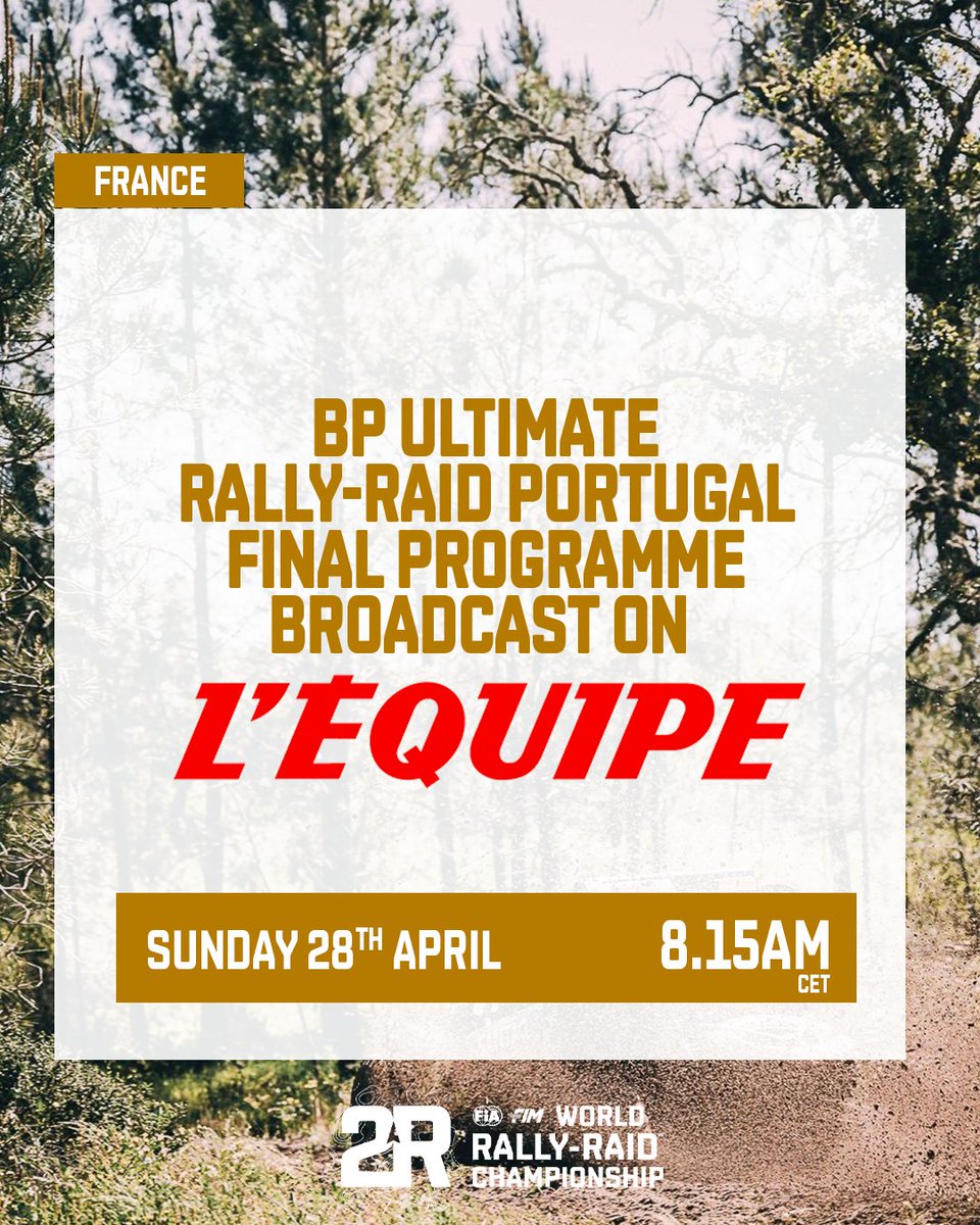𝗥𝗢𝗨𝗡𝗗 3️⃣ 𝗙𝗜𝗡𝗔𝗟 𝗣𝗥𝗢𝗚𝗥𝗔𝗠𝗠𝗘 𝗢𝗡 𝗧𝗩 📺 🇫🇷 Don't miss out on the summary of the BP Ultimate Rally-Raid Portugal this sundayl! 🍿 Tune in to catch the highlights and exciting moments, also available on A Bola 🇵🇹, DirectTV 🇦🇷, RTVE 🇪🇸, SSC 🇸🇦 , SBS 🇦🇺 and…