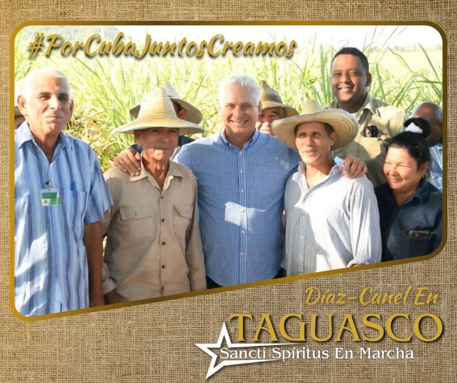 DeivyPrezMartn1's tweet photo. A la escucha de las preocupaciones de los campesinos de la base productiva Los Carlos, de la UBPC Tuinucú, estuvo las dirección del país, como parte del recorrido por la provincia. #GenteQueSuma
#SanctiSpíritusEnMarcha
#YoSigoAMiPresidente https://t.co/9Rz5I9AvHD