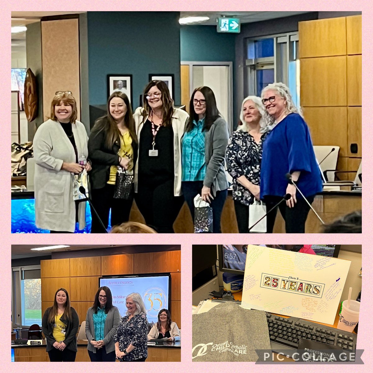 At last nights <a href="/OCChildCareCorp/">Ottawa Catholic Child Care Corporation</a> Annual AGM we celebrated a very important person for 25 years of leadership and dedication! We are SO lucky to have Ms. Marie as a part of our #BESAPFamily We want to keep you for another 25 🩷🎉