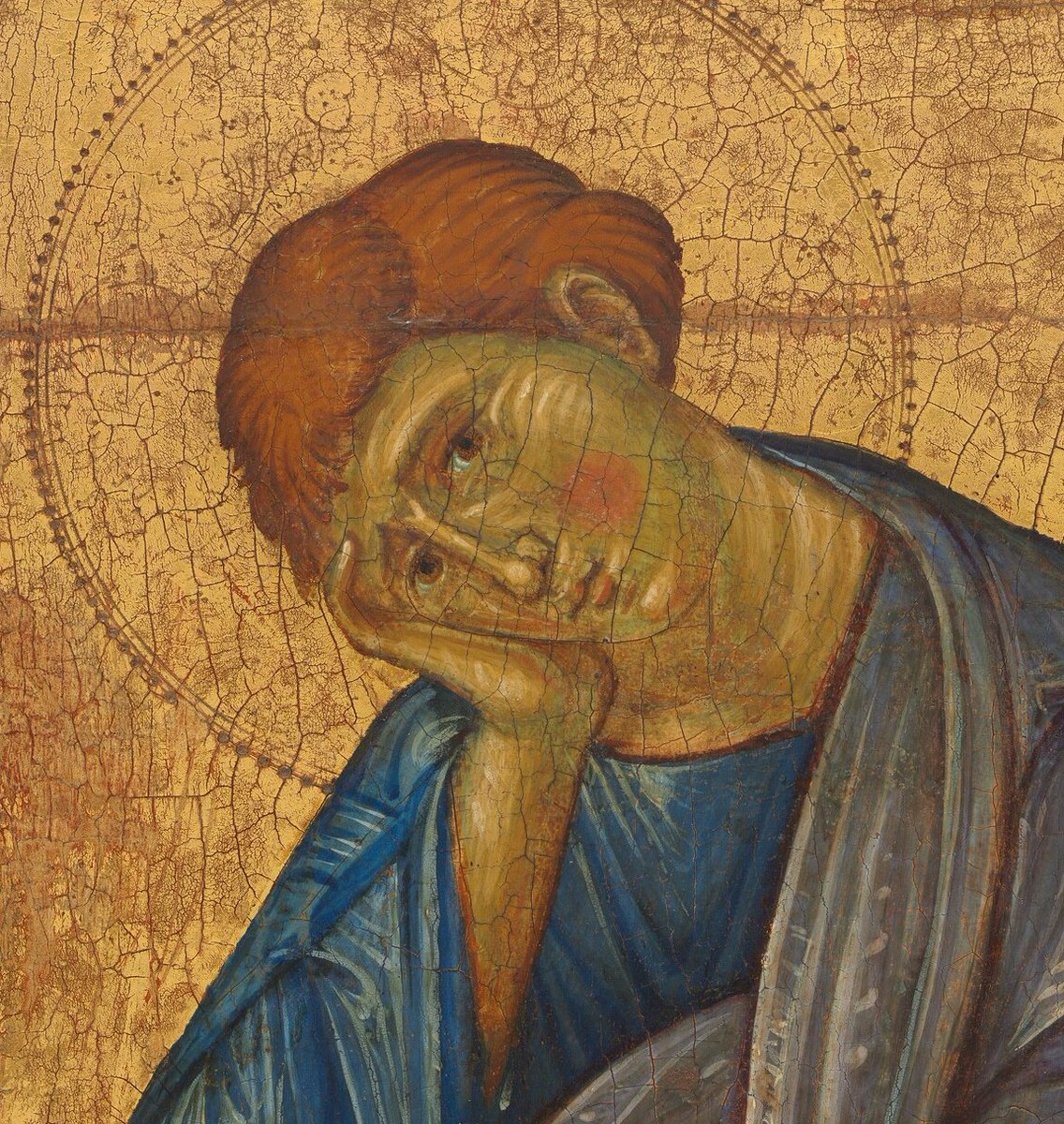 Master of the Franciscan Crucifixes
The Mourning Saint John the Evangelist (detail)
c. 1270/1275US National Gallery
#medieval #arthistory #Christianity #Catholic