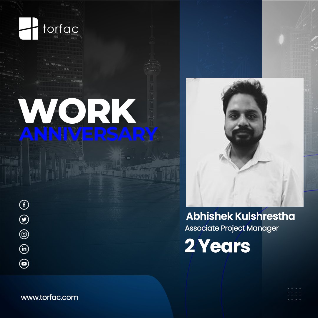 TorfacInc's tweet photo. Happy 2nd work anniversary to Abhishek, Ritik, and Aman! Here's to two years of dedication, growth, and success. May the journey ahead be even more rewarding and filled with achievements. 🎉 https://t.co/80DK5t2nJZ