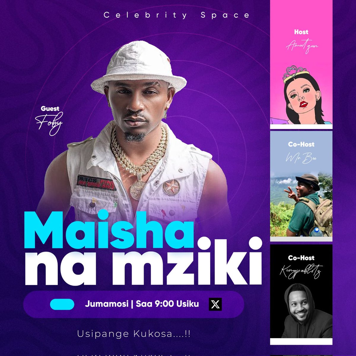 mudryk_jr's tweet photo. On Air With #Foby
Kesho! inshaallah Saa 3:00 Kamili Usiku
Tutakuwa Live On X - Space
- Host @_amutiqun
- Co-Host @KingPablotz
- Guest #Foby
Hii Sio Yakukosa Maisha Na Muziki
Karibuni Tupate Burudani Kwa Msanii Tuburudike Na Msanii Wetu.
Mshtue mwenzio aje na mwenzie https://t.co/WvVBSNCErg