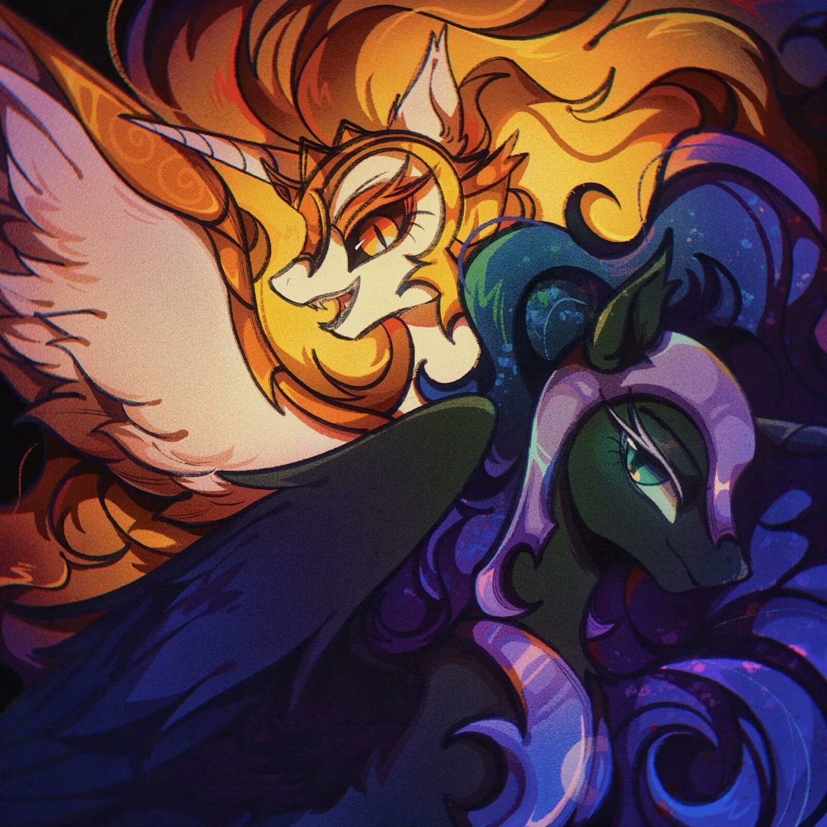 Same role, but over a year later
＃mlp
#mylittlepony 
#PrincessCelestia 
#princessluna