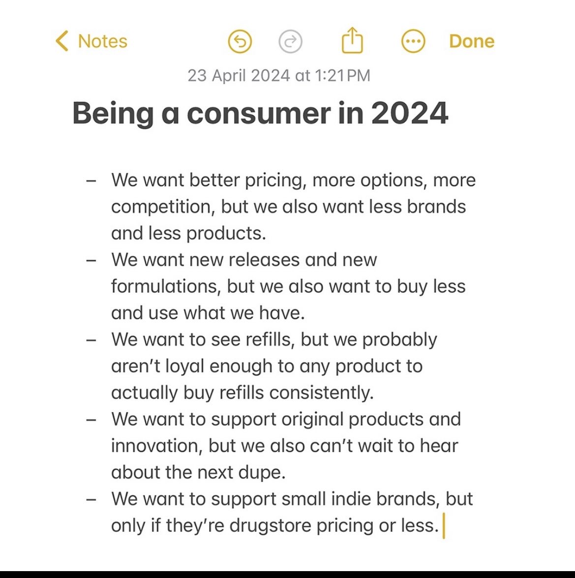 Saw this post on Instagram. Makes perfect sense, or does it? 

Well, you don’t know, but guess what, neither do they :)

#brands #startups #consumer #buildinginpublic #businesses #businesstrends
