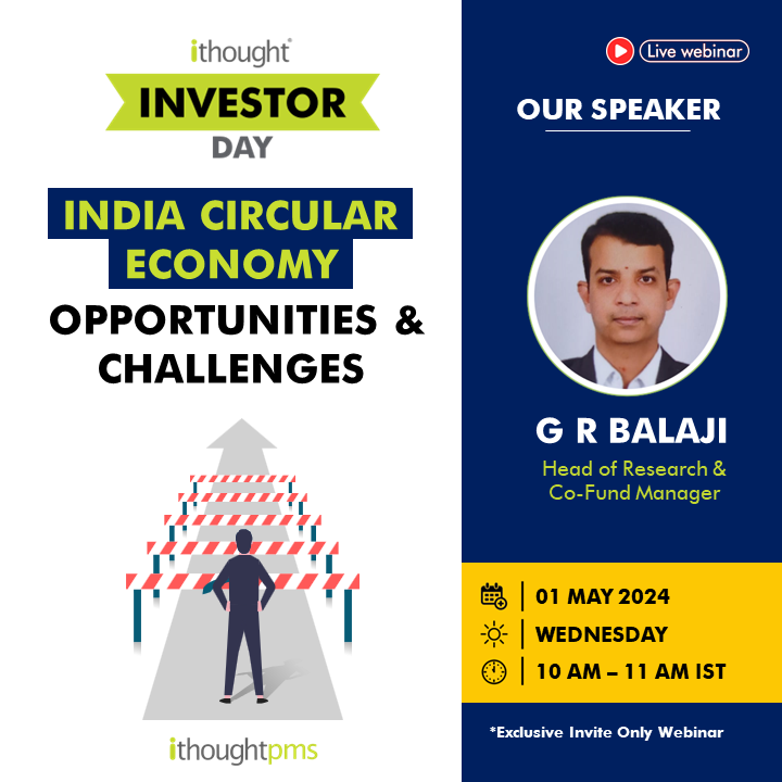 India Circular Economy: Opportunities and Challenges In this #webinar, we will discuss: 1. What is the size of #circulareconomy 2. Business Economics of Circular Economy Join @balajispice on Wed, May 1 at 10 AM. Reg Link: bit.ly/3WzfvDd #Indianeconomy #ithoughtpms