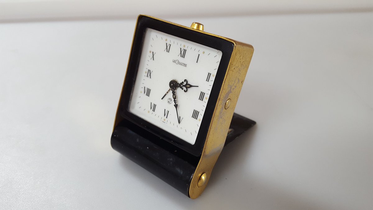 VINTAGE SWISS JAEGER LECOULTRE MANUAL WIND FOLDING BRASS TRAVEL DESK ALARM CLOCK FOR SALE £295.   
VISIT MY EBAY SITE FOR DETAILS.   
EBAY LINK IN MY PROFILE. 
#TAGHEUER #WATCH #WATCHES #SWISSWATCH #SWISSWATCHES #Seiko #Swiss #Rolex #Omega #Tissot #Oris #Cartier #Gucci #Longines