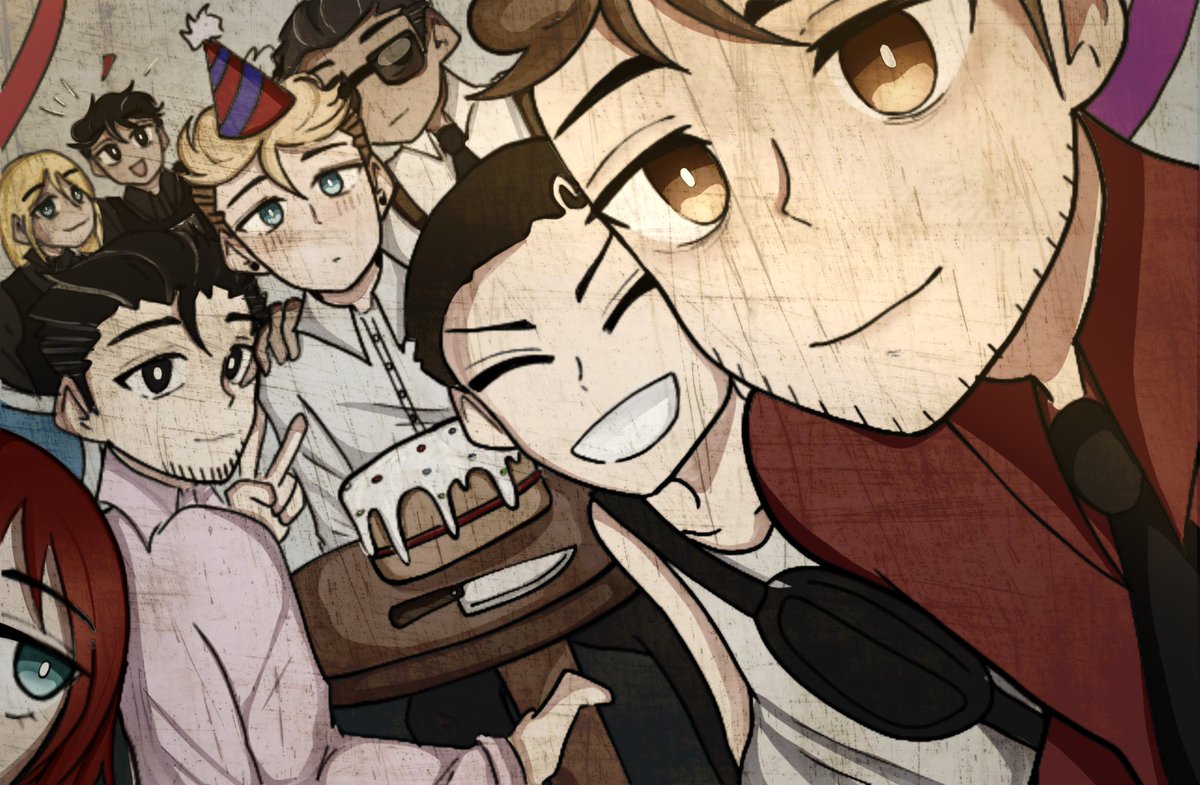 Foto del cumple de Gusss si no se hubiera ido 🫂🎉 (un poco atrasado) 
#fanartspainrp
#gustabo  #FelizCumpleaños