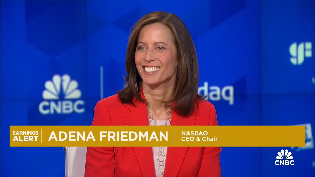 This week, @Nasdaq Chair and CEO @AdenaTFriedman joined @SquawkCNBC to discuss our first quarter 2024 financial results, the 2024 IPO landscape, and how AI is driving efficiency and growth both in our products and on our business. Watch here: cnbc.com/video/2024/04/…