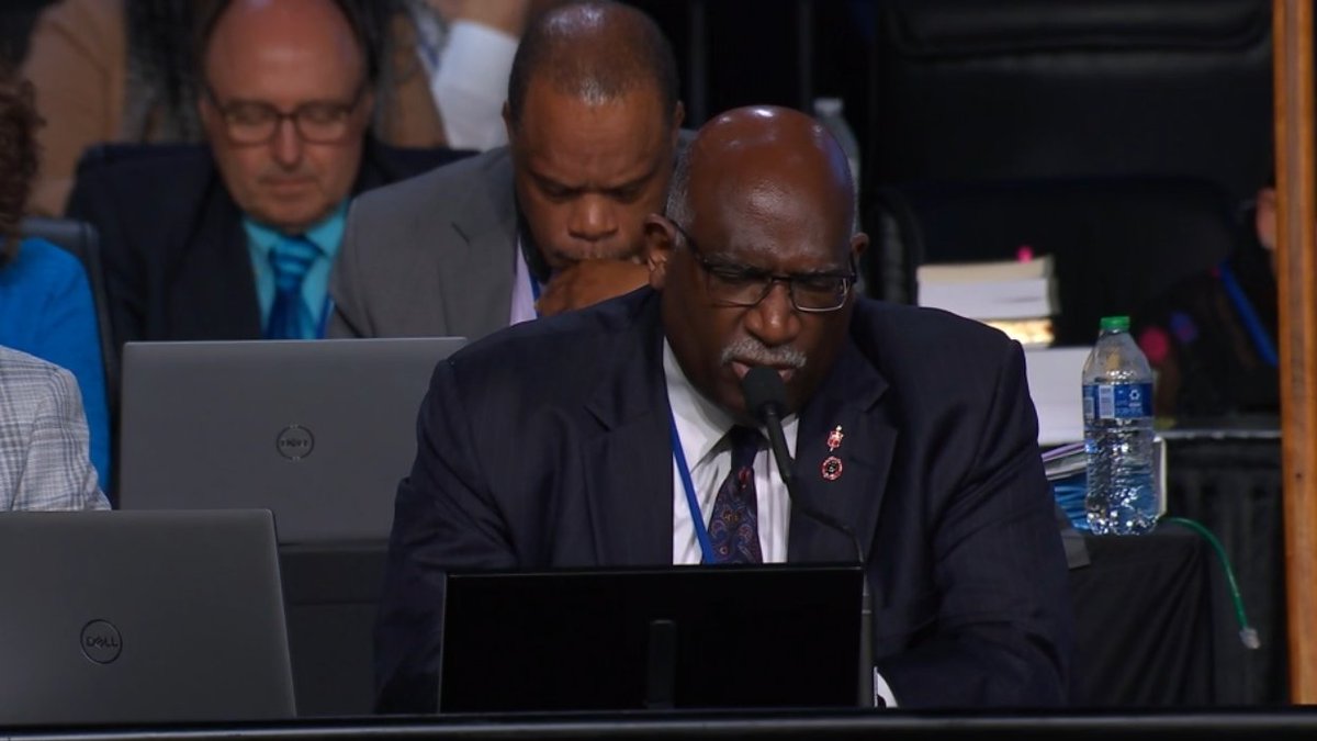 Bishop Gregory Palmer asks all #UMCGC delegates to join in prayer for those suffering through the war in Gaza. 'We pray that you would forgive our warring ways. That you would breathe upon us your peace. And you would mold us in every place, nation, family and community to find…
