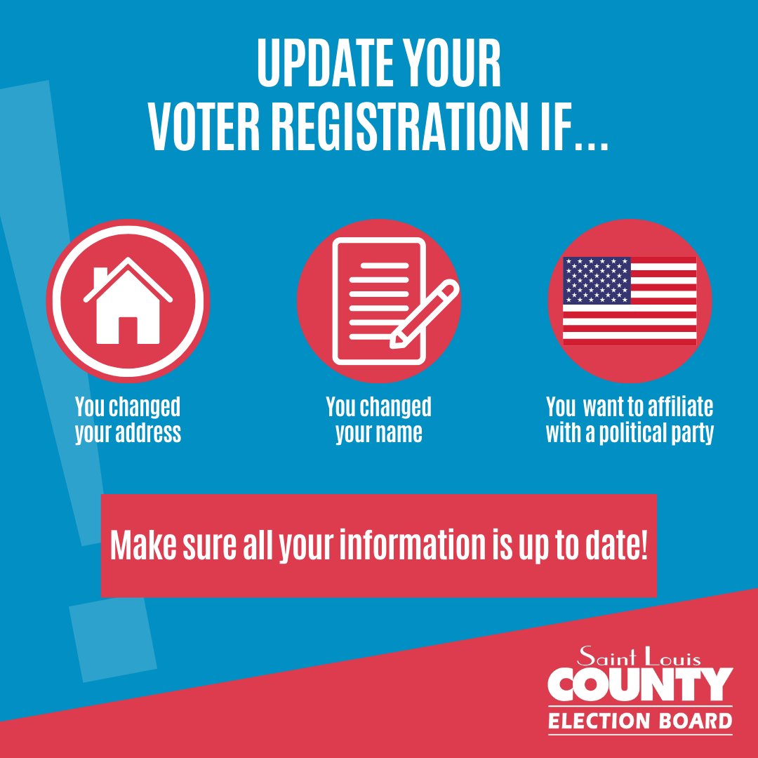 While the August election is still months away, now is a great time to make sure all your information is up to date. #stlcountyvotes #Election2024