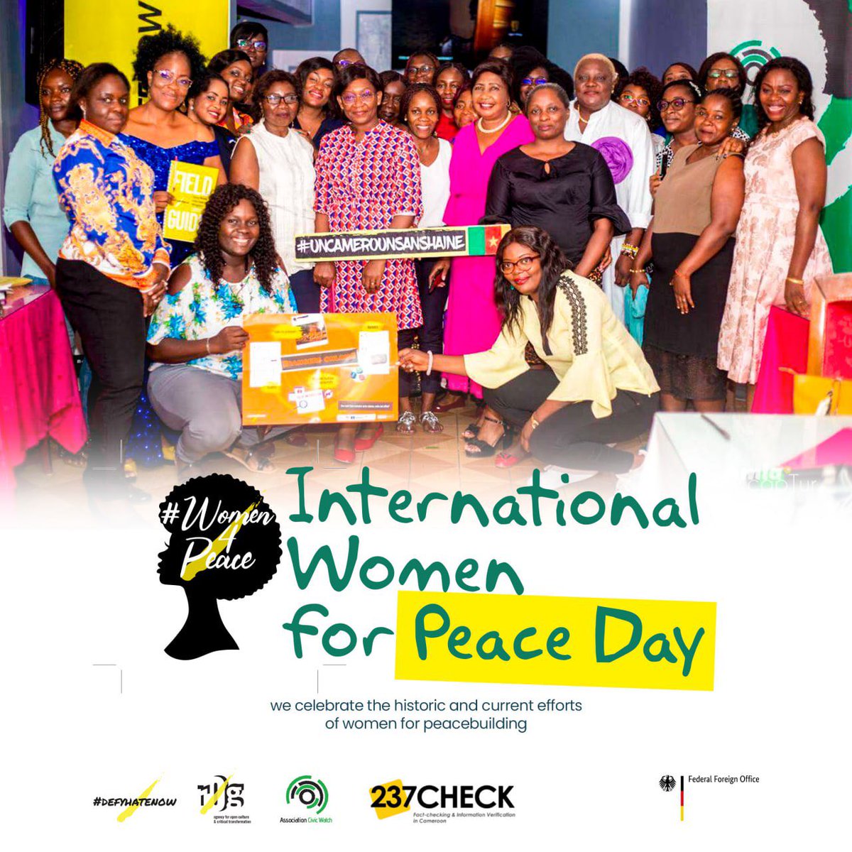 The need for peace has never been more urgent.

#defyhatenow stands with women who are tirelessly working hard to contribute to #BuildingPeace piece by piece in their respective communities for a #HateFreeCameroon 

#Women4Peace 
#SheBuildsPeace 
#defyhatenow
#Act4Peace