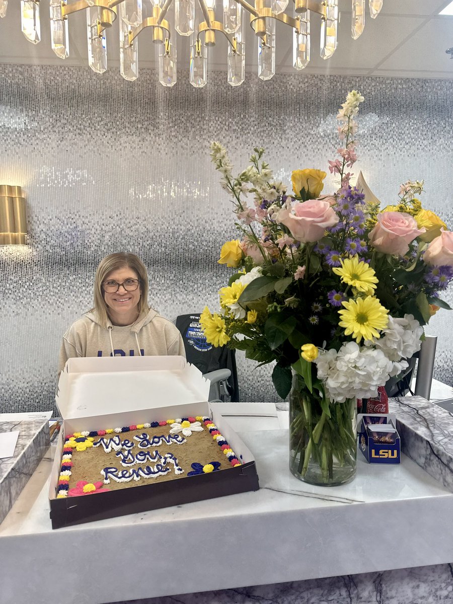 We love celebrating our Administrative Coordinator Reneé Braud 💐 Happy administrative professionals week!💜💛