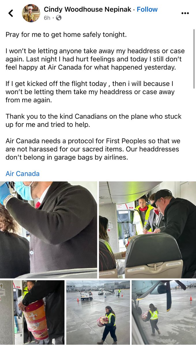 I connected with National Chief Woodhouse to tell her how outraged I am this incident occurred. Unfortunately, this isn’t the first time ceremonial items have been treated improperly. Everyone should be treated with dignity and respect, and I expect @AirCanada to make this right.
