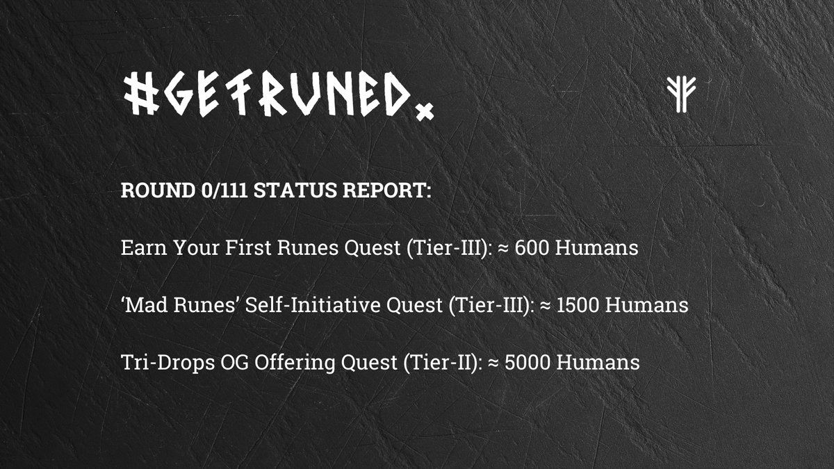 ᚠ. Presentation of the Round 0/111 Report and Final Announcement for the TaskOn Quests: As previously announced, we are now ready to provide more details. Please read carefully to understand the following information: ᚠ. Communication Notice: There will be no further…