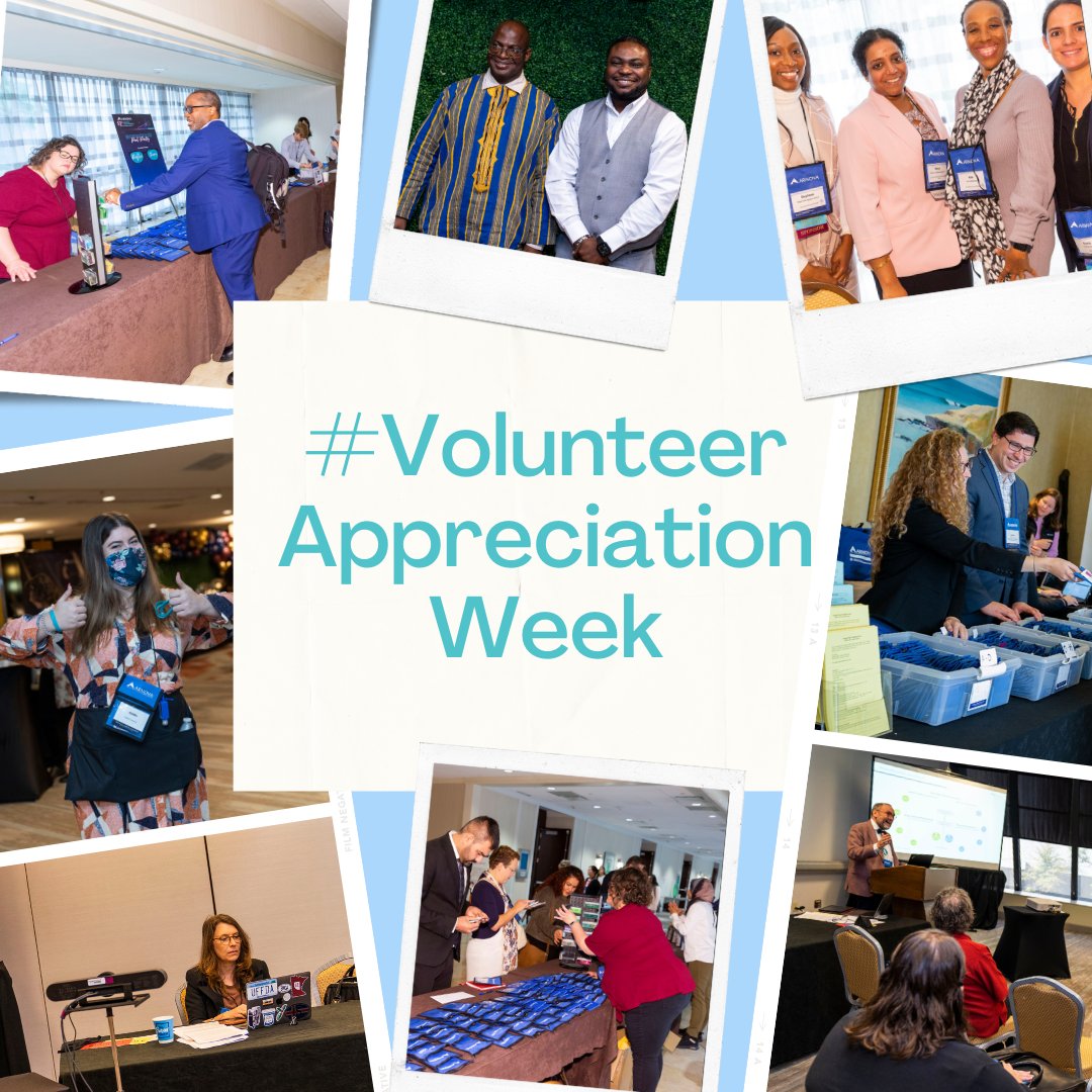 As you may know, volunteers are the heart of what we do! Our biggest annual gathering wouldn't be possible without the help our of track chairs, session chairs &amp; logistics volunteers. As we conclude this #VolunteerAppreciationWeek, let's express our gratitude for all they do!🌟