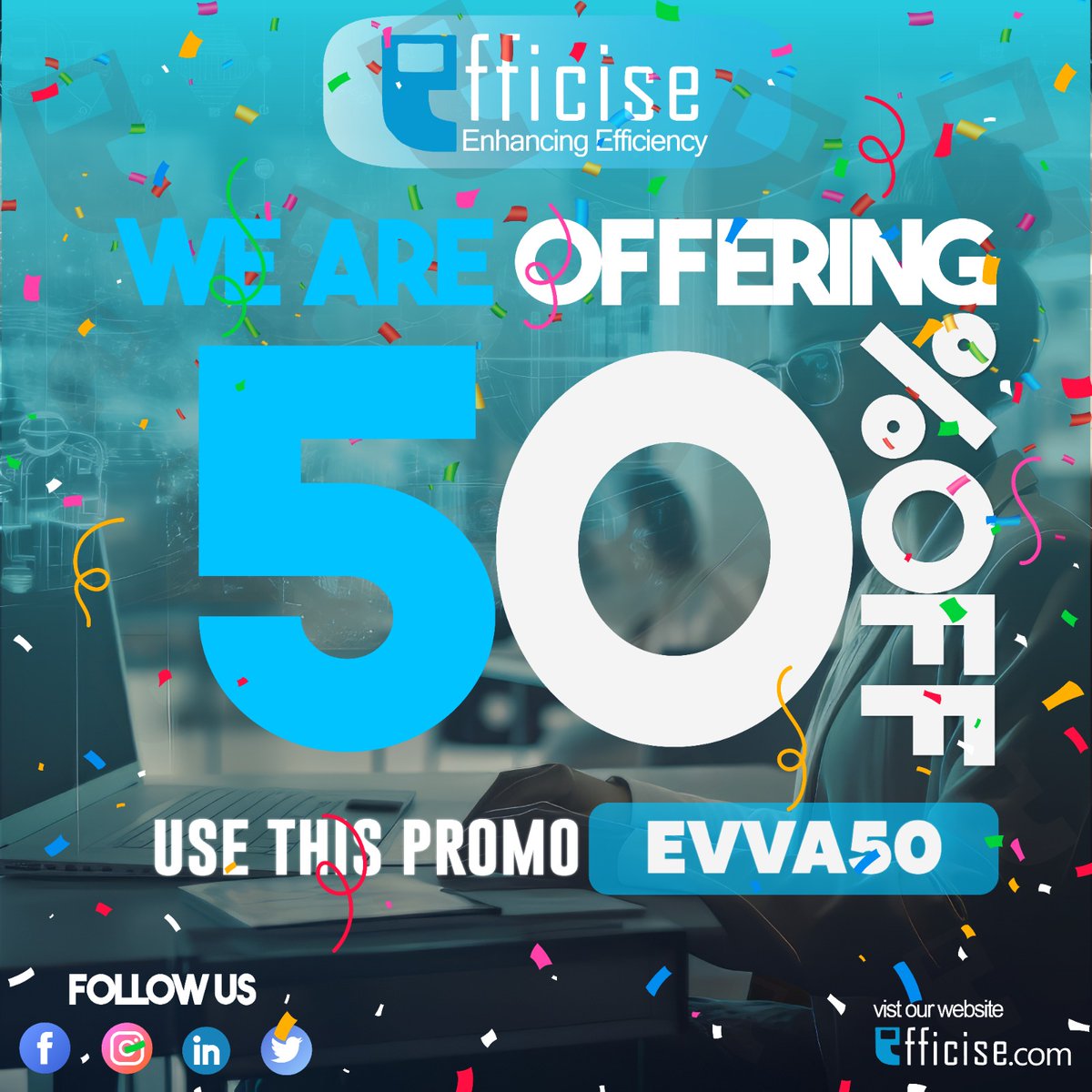 efficise's tweet photo. Boost efficiency with our virtual assistant services! Get 50% off now. Delegate tasks, save time, and stay productive. Limited time offer, act fast!

Visit our website https://t.co/ygI3Hvsecz

#efficise #virtualasstantservices #helpinghand #adminhelp #success #WorkWithUs https://t.co/XtBIloioqI