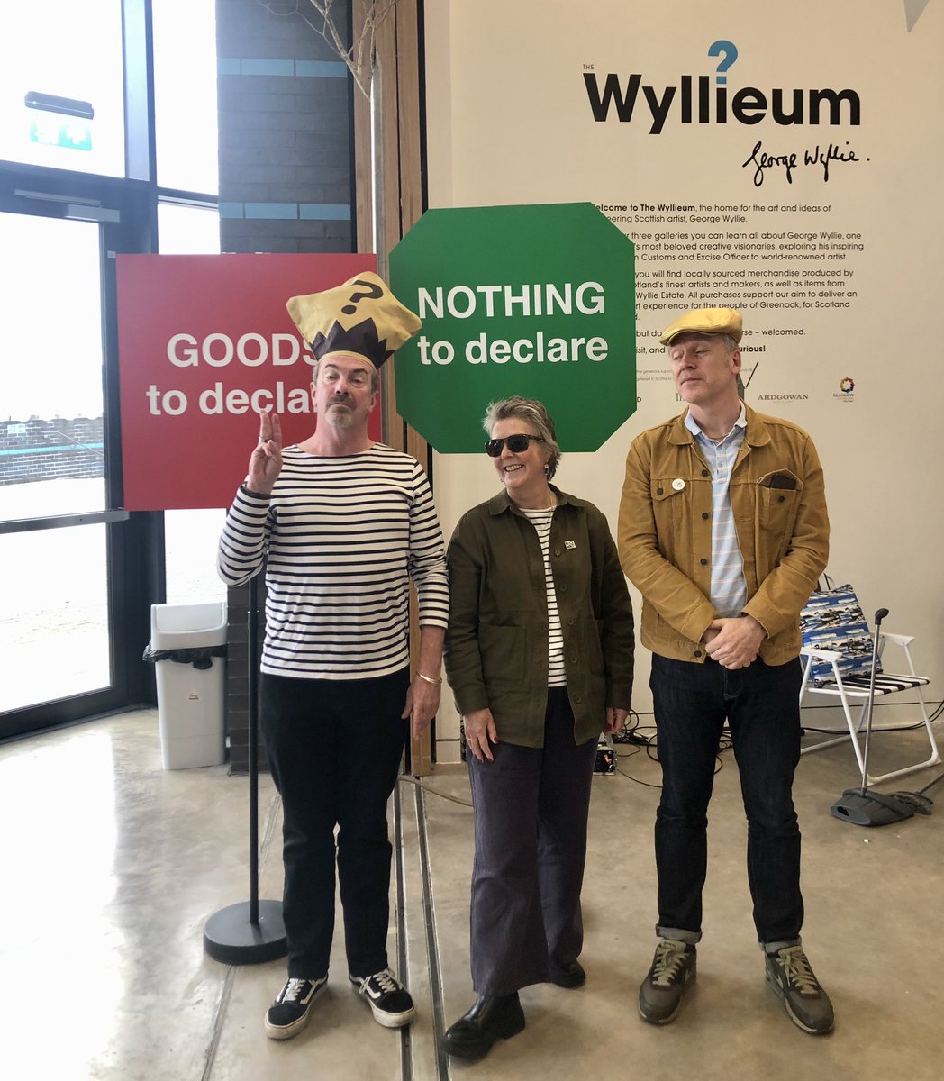 I’m in a new band… with @GavsterNo1 & @PaulEnglishhack 😎 We were all at the new Wyllieum in Greenock yesterday asking & answering questions about George Wyllie. You can hear us & other Wylie fans spraffing with @LadyM_McManus on The Afternoon Show here: bbc.co.uk/sounds/play/m0…