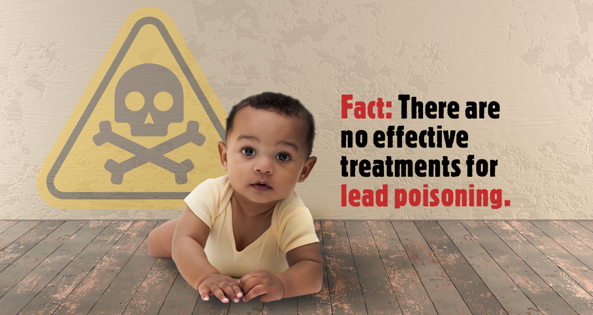 There are no effective treatments for #LeadPoisoning - none. Meanwhile, hundreds of kids in #Pittsburgh are identified with elevated blood lead levels each year.

Learn more at GetTheLeadOutPGH.org. #GetTheLeadOutPGH