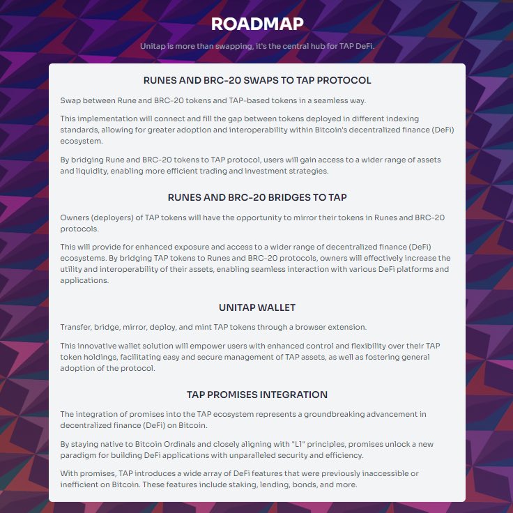 𝗧𝗮𝗽'𝘀 𝗸𝗲𝗲𝗽𝗶𝗻' 𝗶𝘁 𝗿𝗲𝗮𝗹, 𝗮𝗻𝗱 𝗨𝗻𝗶𝗧𝗮𝗽'𝘀 𝗴𝗼𝘁 𝘁𝗵𝗲𝗶𝗿 𝗯𝗮𝗰𝗸‼️

Let’s Tap? 🏃🏻

🗺️ Take a look into our Roadmap: unitap.io/roadmap

#UniTap