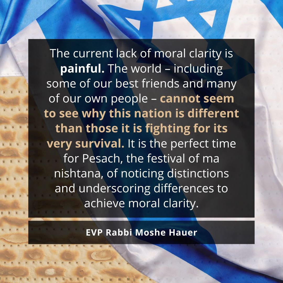 The current lack of moral clarity is painful. The world – including some of our best friends and many of our own people – cannot seem to see why this nation is different than those it is fighting for its very survival.… Read Rabbi Hauer’s full message 👉 ou.org/from-ma-nishta…