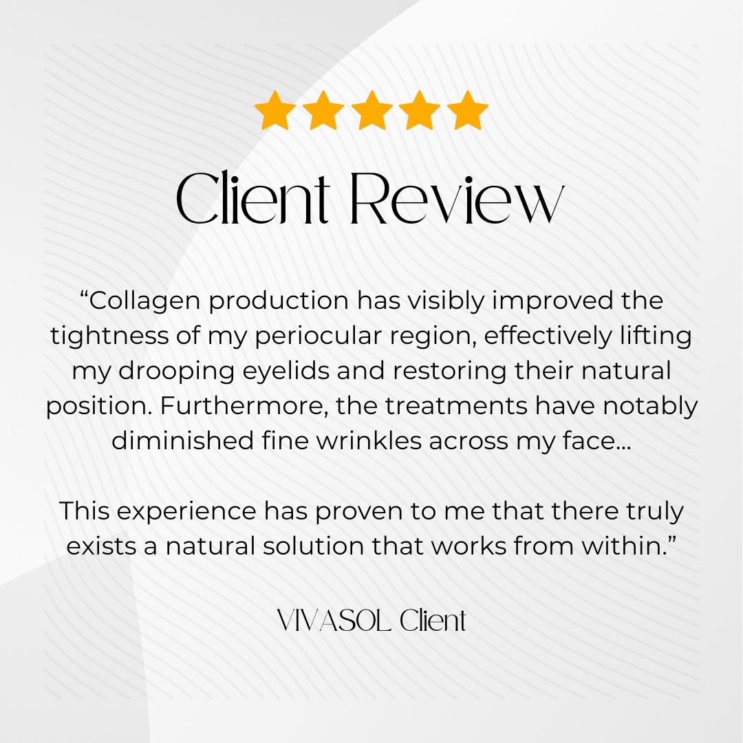 🌈 #FeatureFriday Spotlight: Witness the magic of natural rejuvenation with VIVASol! 🌟 

Dive into a journey where collagen production enhances, tightening the periocular region, and lifting drooping eyelids back to their glory. The transformation doesn't stop there; fine wri...