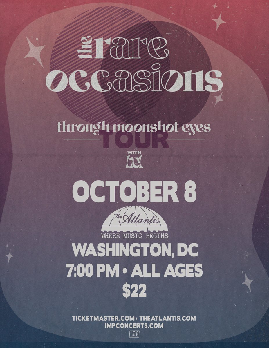 JUST ANNOUNCED: 10/8, @rareoccasions Tickets on sale Friday, May 3rd at 10AM