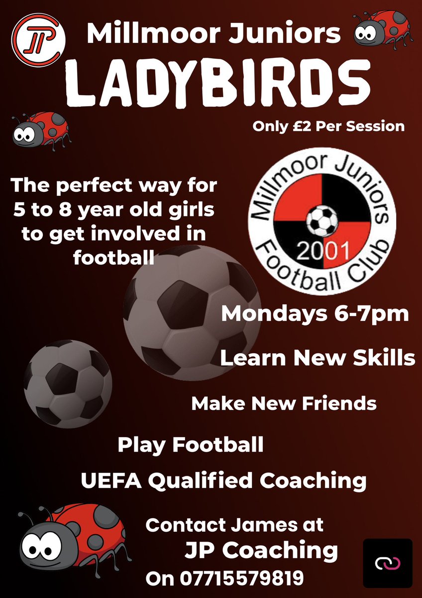 JimmyP82's tweet image. Got a daughter interested in starting football? Come along to my brand new ladybirds where young girls can start out on their journey (This is not for a team, just to start learning) #JPCoaching #rotherham #rufc #football #learning #coaching
