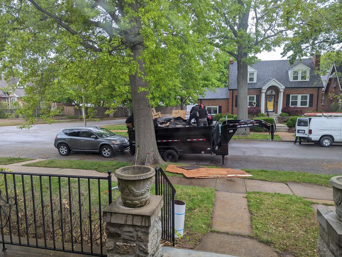 Word to the wise. If you're going to have your roof replaced and have your antenna mount to be remounted in the contract you might want to grab it as soon as it comes off of the roof or you have this comedy in your front yard as they dig through the trash.