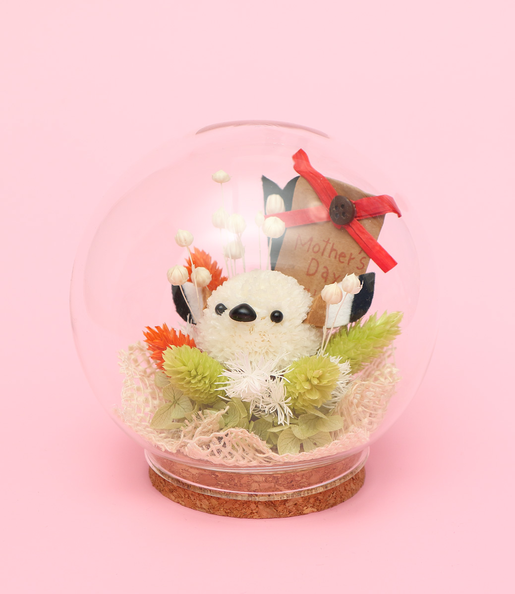 おかあさんありがとう『シマエナガのプリザーブドフラワー』商品詳細