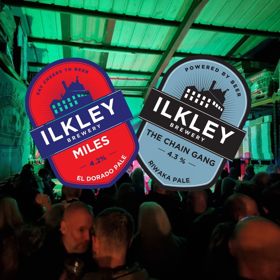 Miles. &. The Chain Gang. 2 special brews pouring at tomorrow's special gig! @milesandthechaingang Advance tickets available: buff.ly/3vvslqS just £5 #poweredbyhops #hoppypale #poweredbymusic #livemusic #ilkleyrocks #livegig #gigbeer