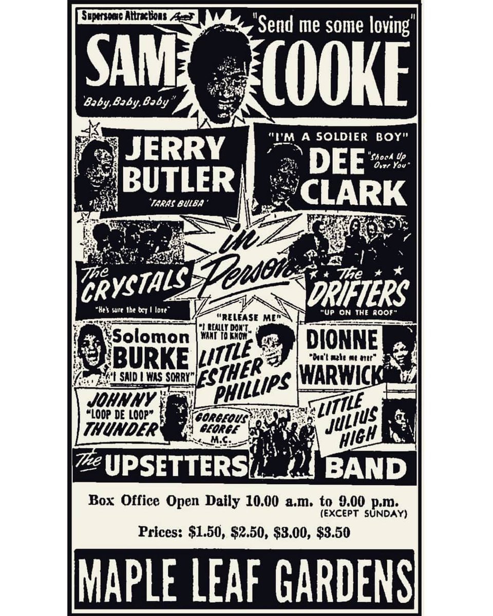 OTD 💥💥💥

April 26, 1963 Maple Leaf Gardens, Toronto, ON

#SamCooke #Toronto