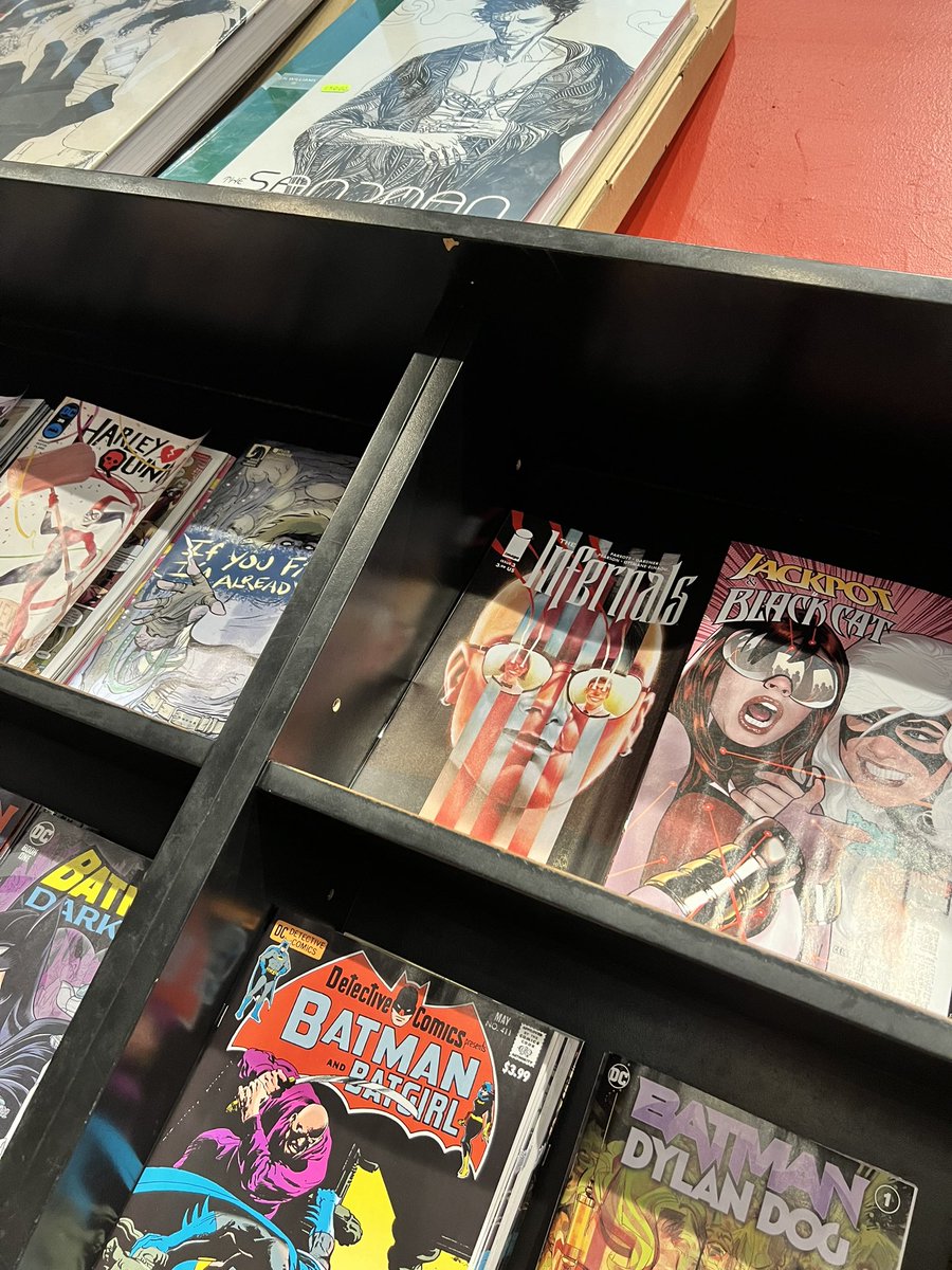 Love seeing The Infernals on the top shelf at <a href="/FPNYC/">Forbidden Planet NYC</a>! <a href="/noahggardner/">Noah Gardner</a> and <a href="/ThatRyanParrott/">Ryan Parrott</a> made a top shelf book and if you don’t buy it and read it you’re dumb
