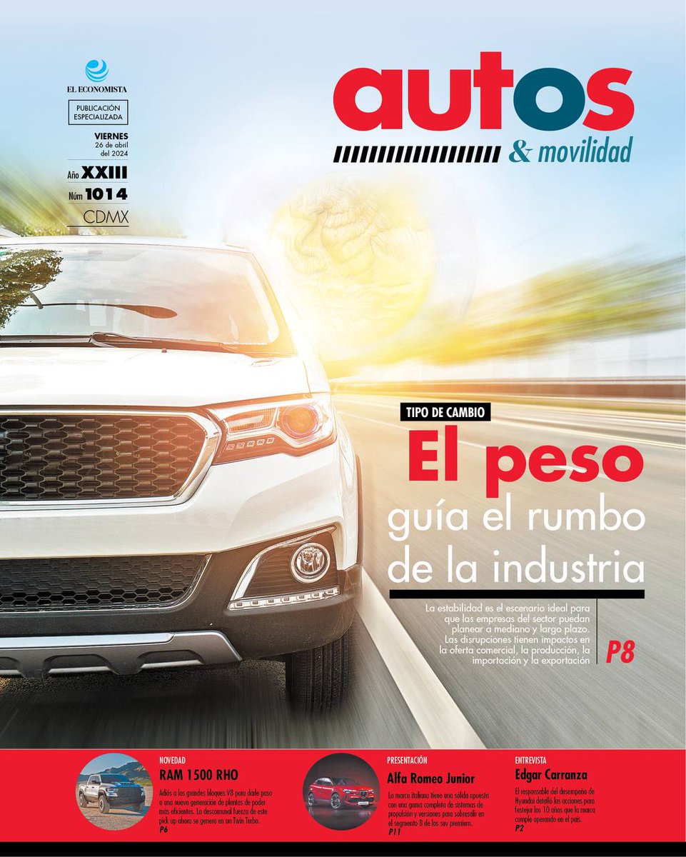 #NoTePierdas nuestro nuevo suplemento: 'Autos y movilidad: El peso guía el rumbo de la industria'. ¡Búscalo ya! 👉 bit.ly/49HizR5 👈