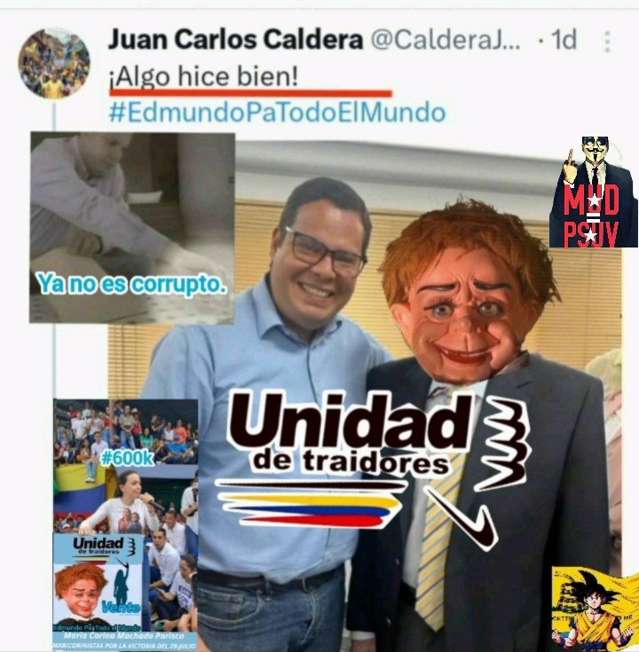 #EdmundoParaTodoElMundo
El candidato lalo de @MariaCorinaYA recibiendo apoyo moral de un Ladrón.

@realDonaldTrump 
@JMilei 
@jairbolsonaro 
@nayibbukele 
@GiorgiaMeloni 
@mariafdacabal 

Todos son Iguales.

#Venezuela
#LibertadóNada 
#libertários
 #derecha