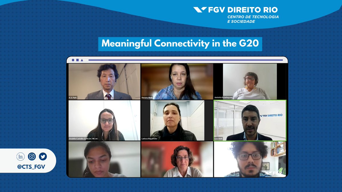 @T20org @g20org 🌐 @1lucabelli abre agora o Webinar, apresentando nossos palestrantes: - @l_demagalhaes, UNU-EGOV - @renatamielli, @gov_mcti - @SoniaJorgeICT4D, @GDInclusion - @anriette, @APC_News - KS Park, University of Korea - Luã Cruz, @idec - Ashta Kapoor, @aaptiinstitute