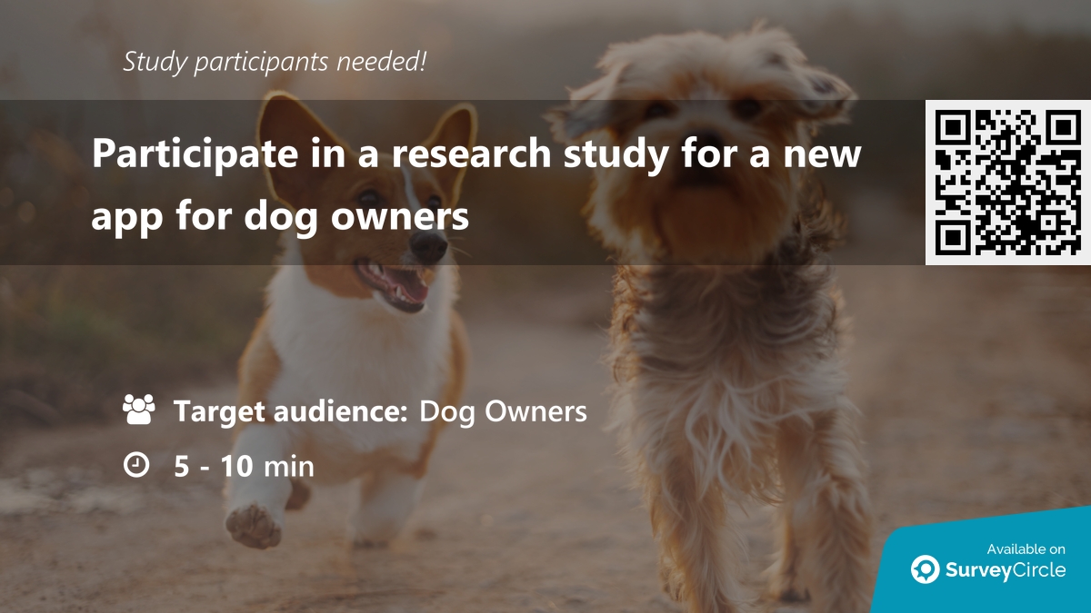 daily_research's tweet image. Participants needed for online survey!

Topic: &quot;Participate in a research study for a new app for dog owners&quot; surveycircle.com/4BK8XW/ via @SurveyCircle

#dog #UsabilityTest #application #survey #surveycircle