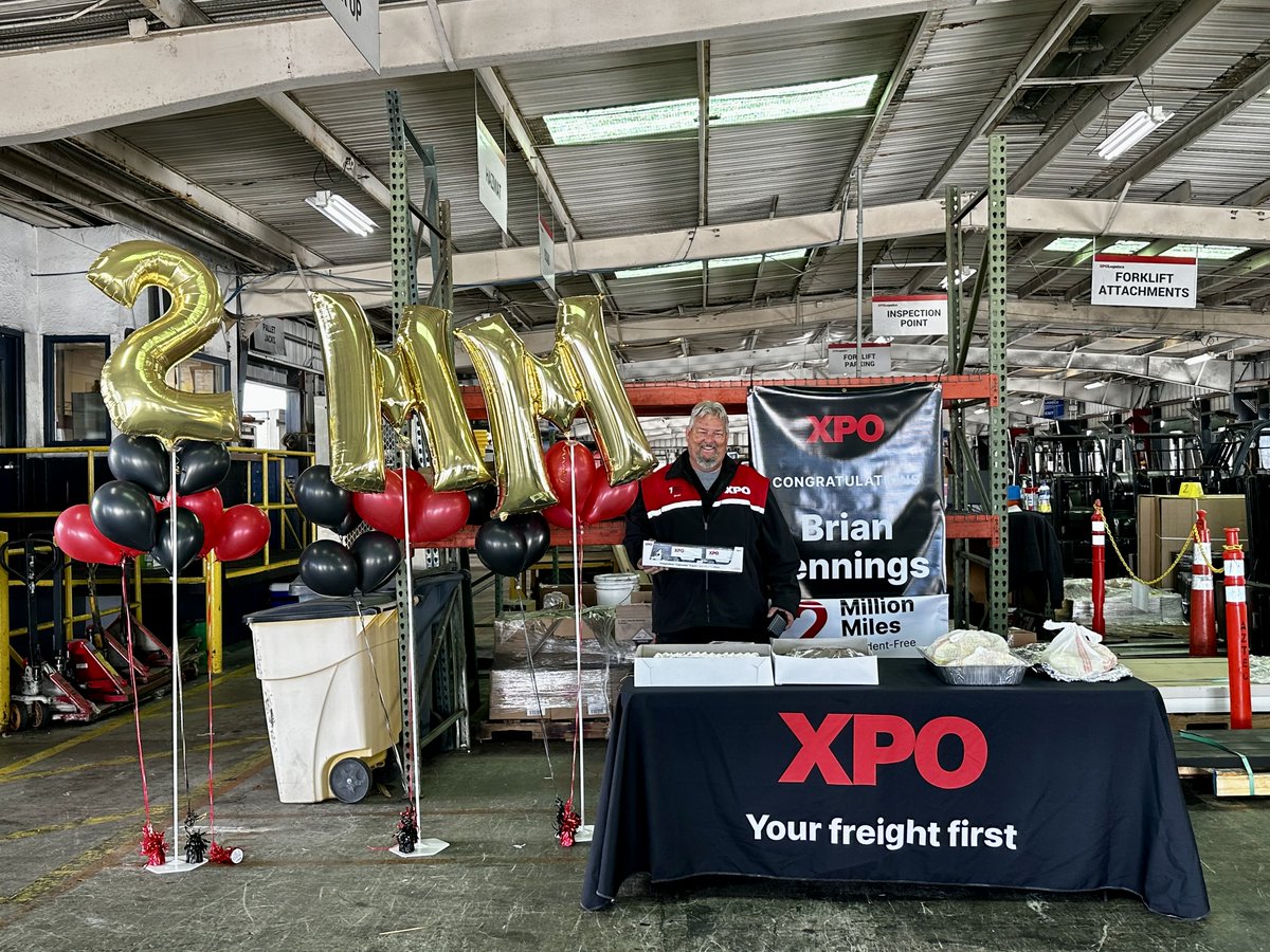 We’re proud to have some of the safest drivers in the business. This month, we celebrated Brian for becoming the latest XPO driver to achieve two million accident-free miles!