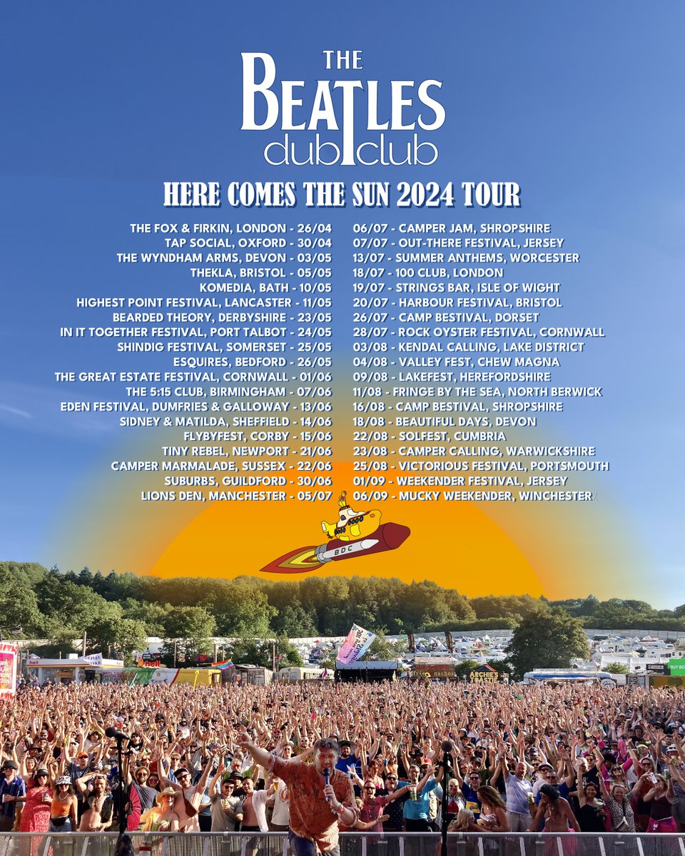 Summer kicks off today for me, with a bonkers run of <a href="/BeatlesDubClub/">The Beatles Dub Club</a> shows.

Can't wait to get out there, although I do feel tired just looking at that list of dates.
 
If you see me this summer, please hand me a coffee!

X